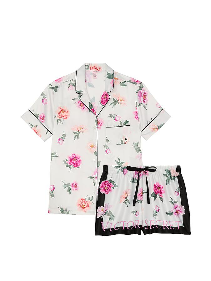 Glazed Satin Short Pajama Set image number 2