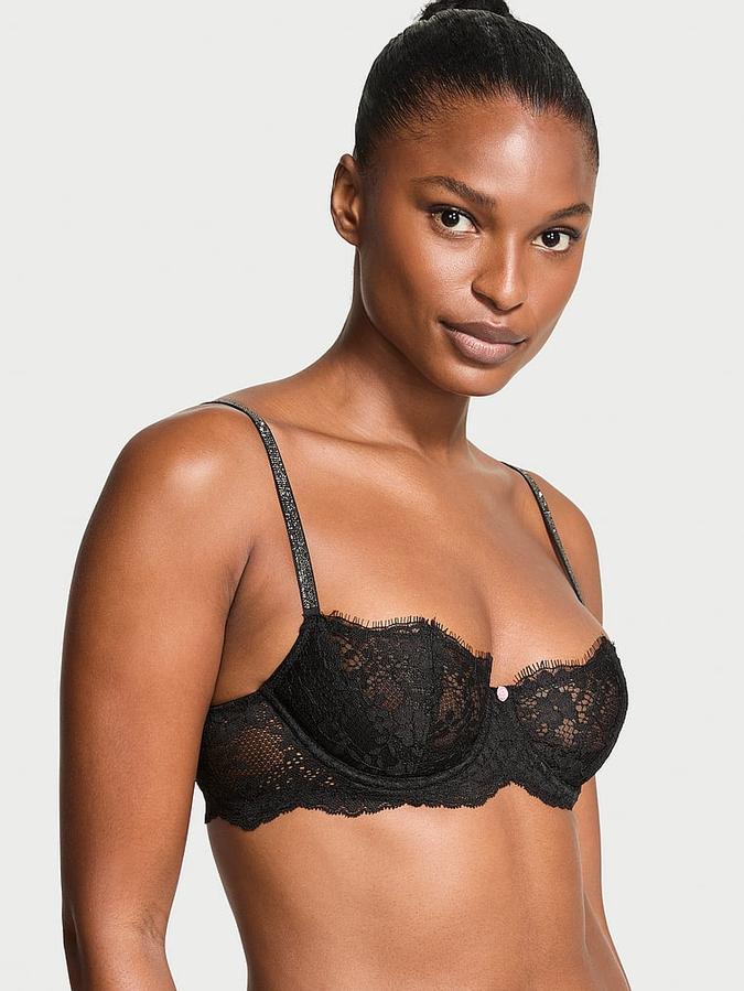 Wicked Twinkle Strap Unlined Lace Balconette Bra image number 0