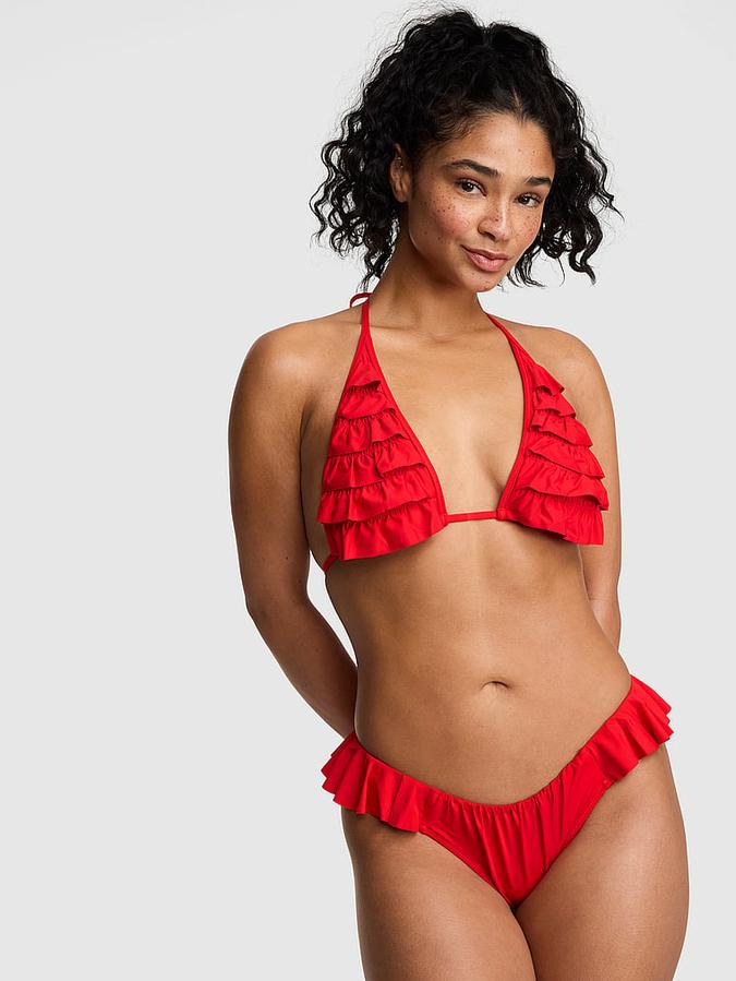 Ruﬄe Triangle Bikini Top