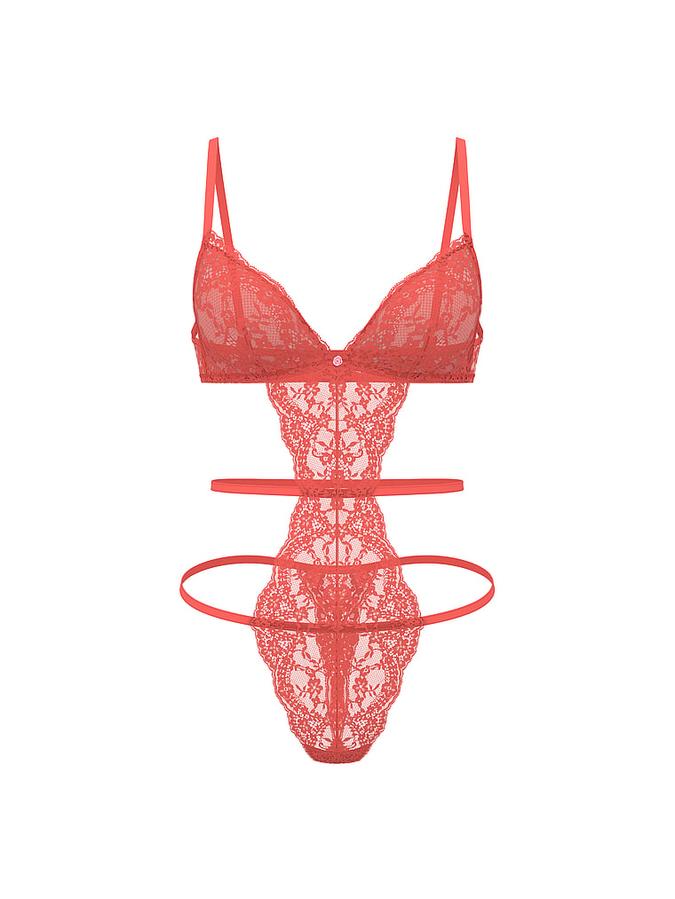 Dare to Dream Lace Strappy Triangle Teddy image number 2