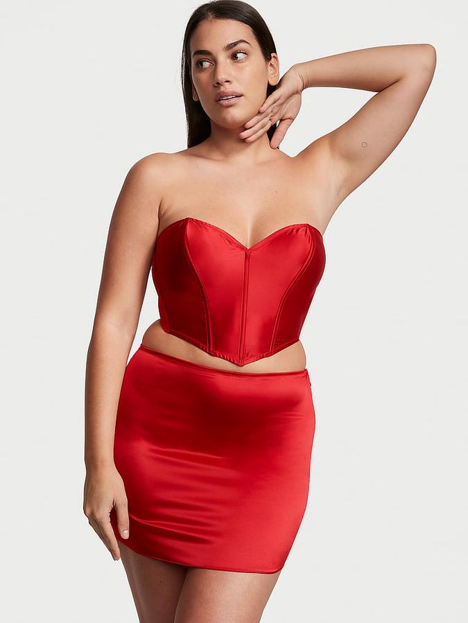 Cheeky Heart Bustier Open-Back Mini Skirt Set image number 0