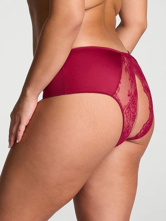 Rose Lace Crotchless Cheeky Panty image number 1