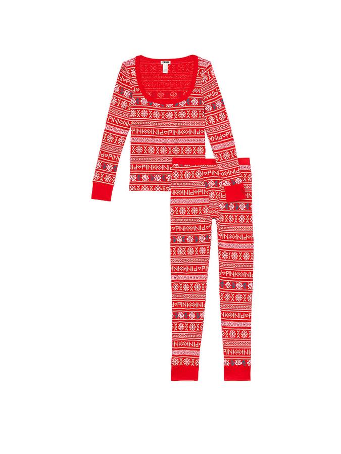 Thermal Long Bling Pajama Set image number 2