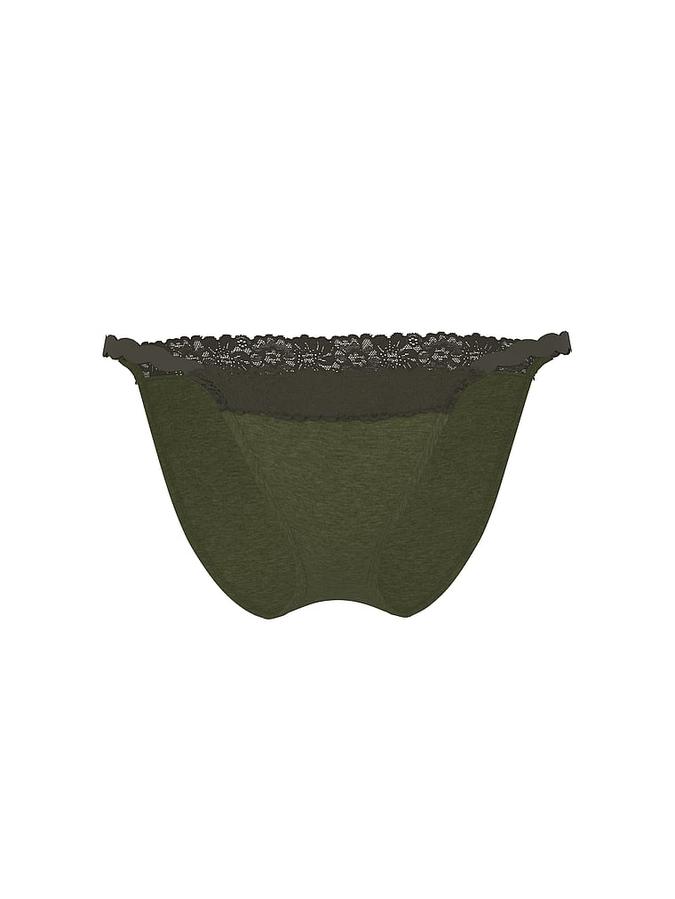 Cotton Lace-Trim String Bikini Panty image number 2