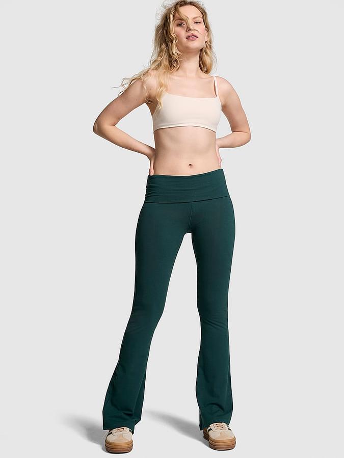 All-Day Cotton Foldover Flare Leggings image number 0
