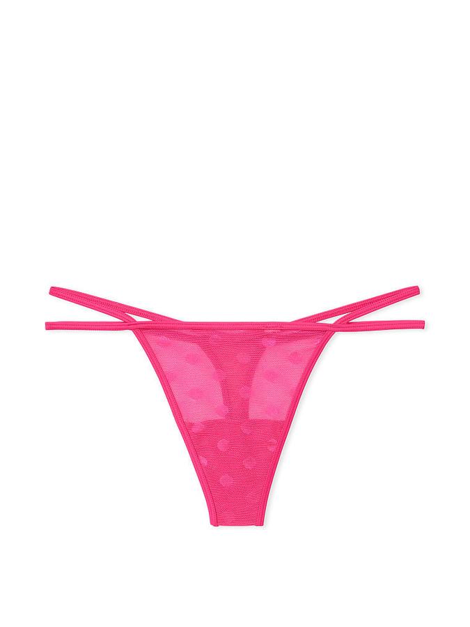 DOT MESH STRAPPY THONG