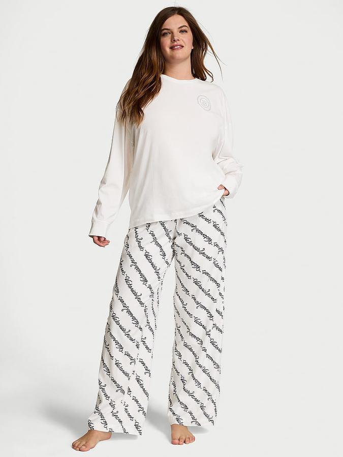 Flannel Long-Sleeve Tee-Jama Set image number 0