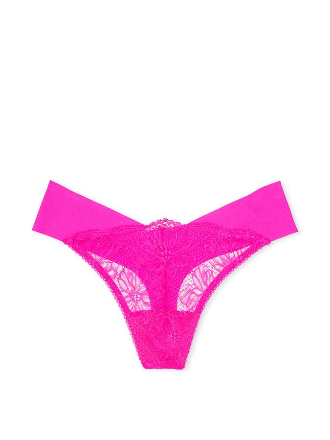 Lace-Front No-Show Thong Panty image number 2