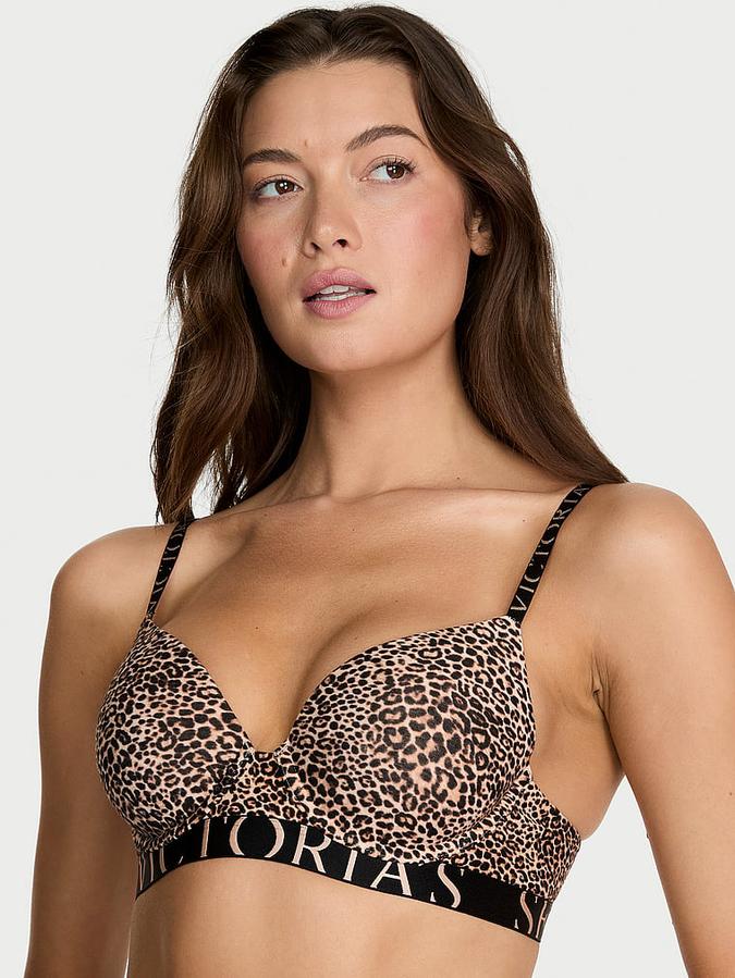 Perfect Shape Cotton Exploded Logo Push-Up Bra