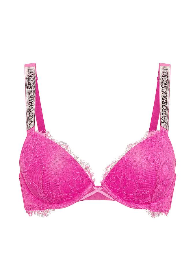 Shine Strap Lace Push-Up Bra image number 2