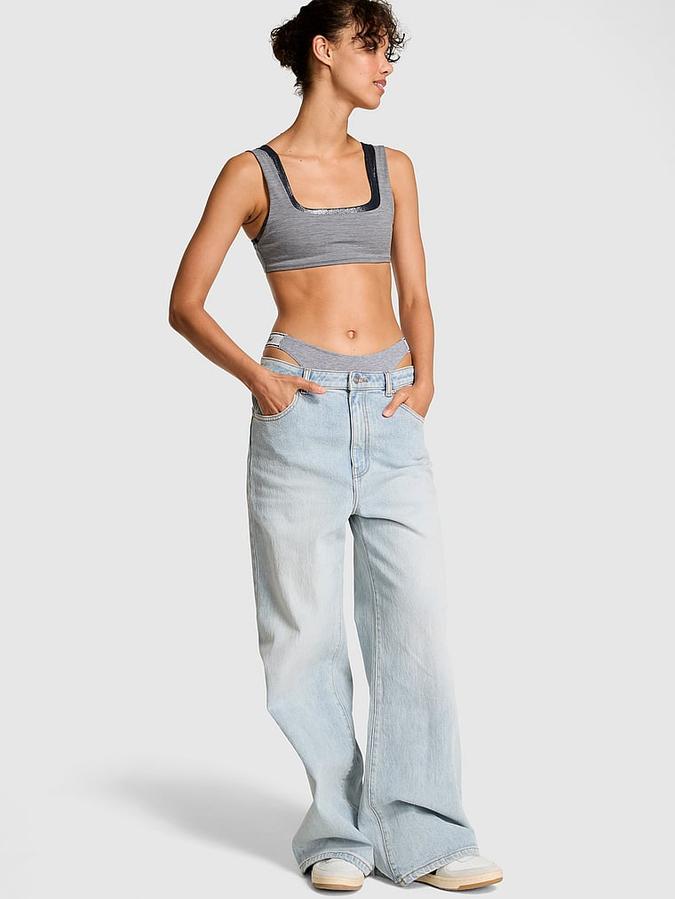 Relay Double Up Square-Neck Bra image number 0