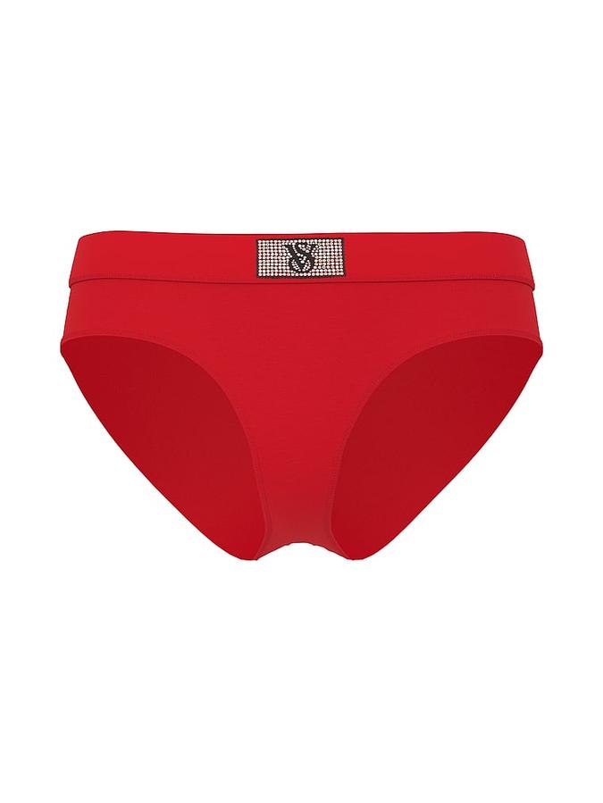 Logo Cotton Shine Patch Velvet Hiphugger Panty