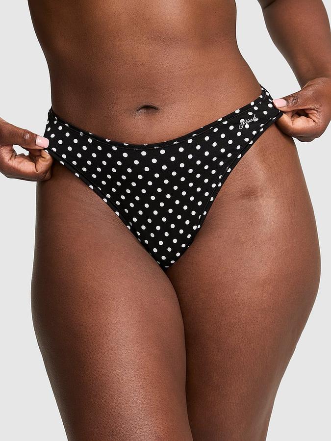 Cotton High-Leg Thong Panty image number 0