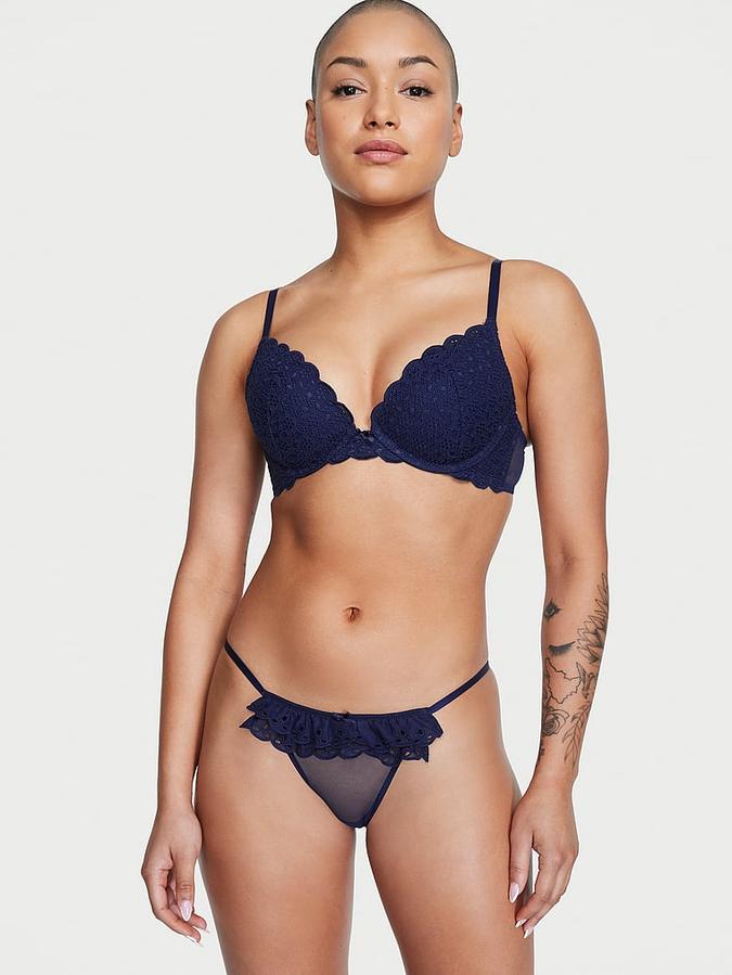 Eyelet Lace Push-Up Bra image number 3