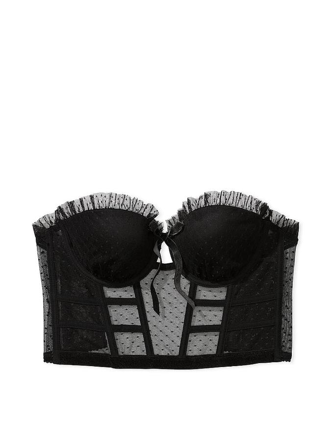 Strapless Dotted Mesh Corset Top image number 0