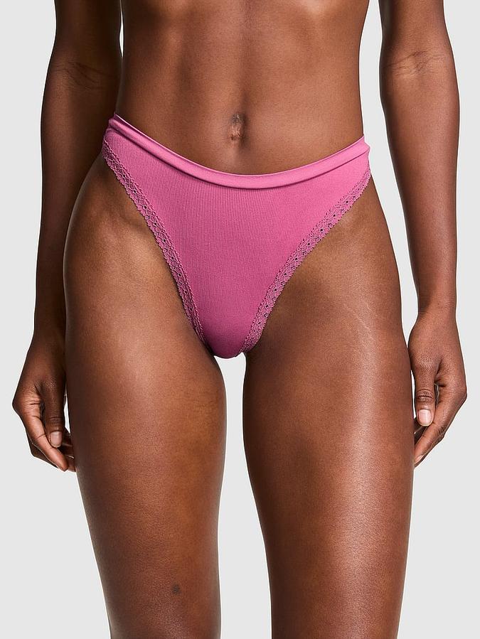 Seamless High-Leg Thong Panty image number 0
