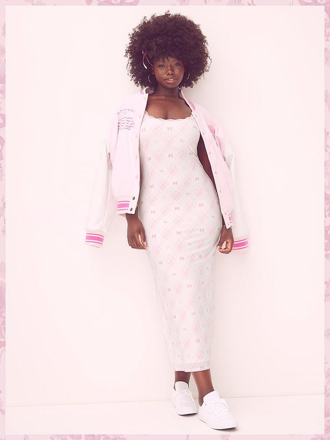 PINK x LoveShackFancy Modal Midi Dress image number 4