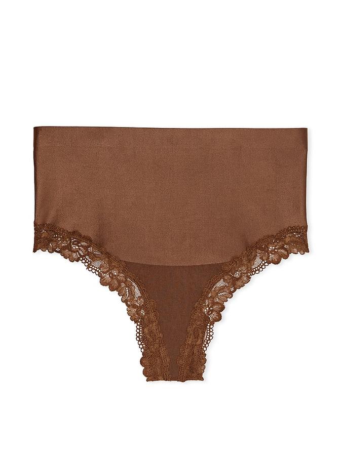 Smoothing Shimmer Lace-Trim Thong Panty image number 2