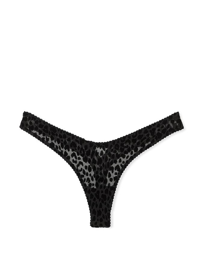 Flocked Leopard High-Leg Thong Panty image number 2