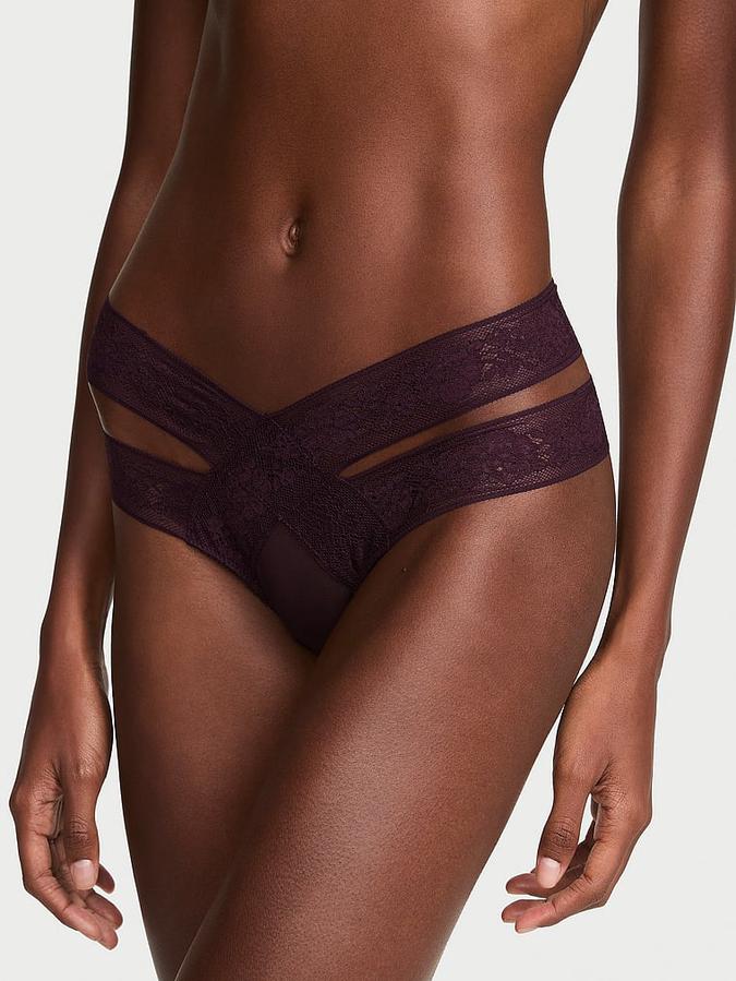 Rose Lace Strappy Cut-Out Cheeky Panty