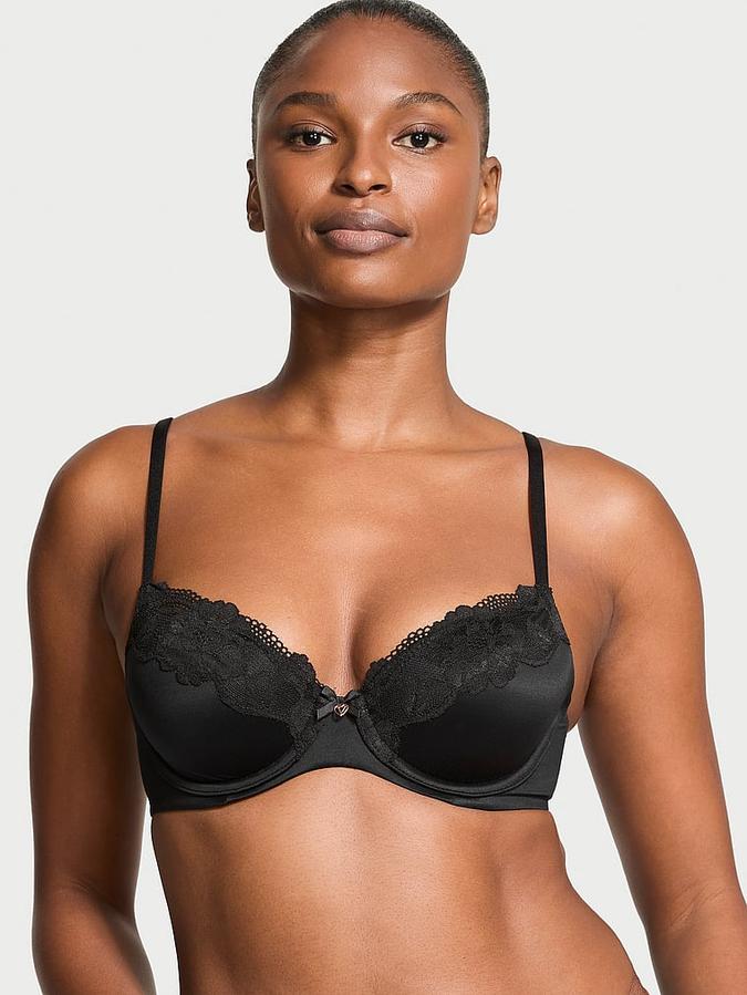 Lightly Lined Lace-Trim Demi Bra image number 0