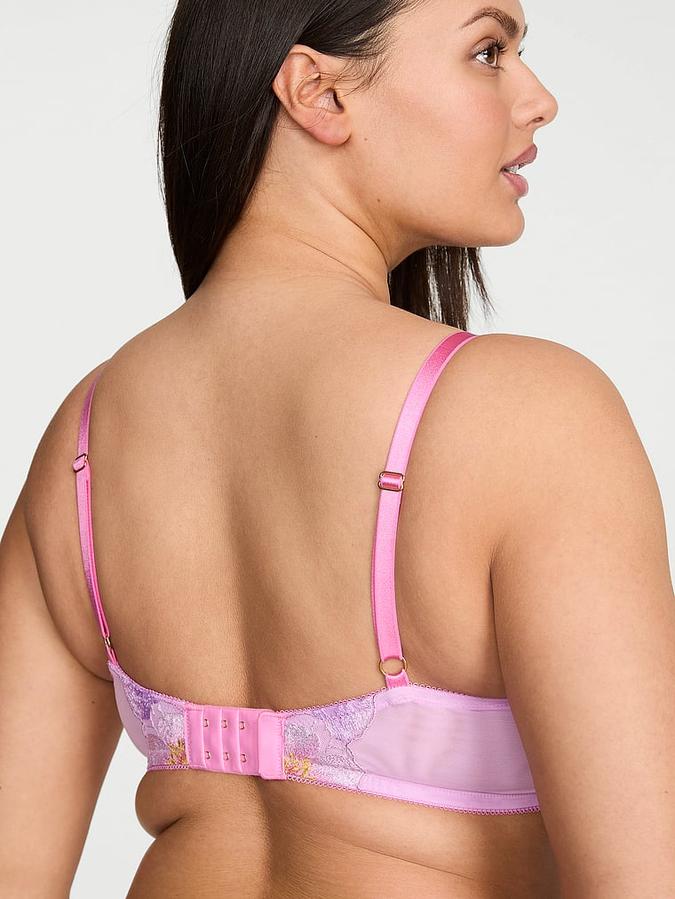 Watercolor Embroidery Lightly Lined Demi Bra