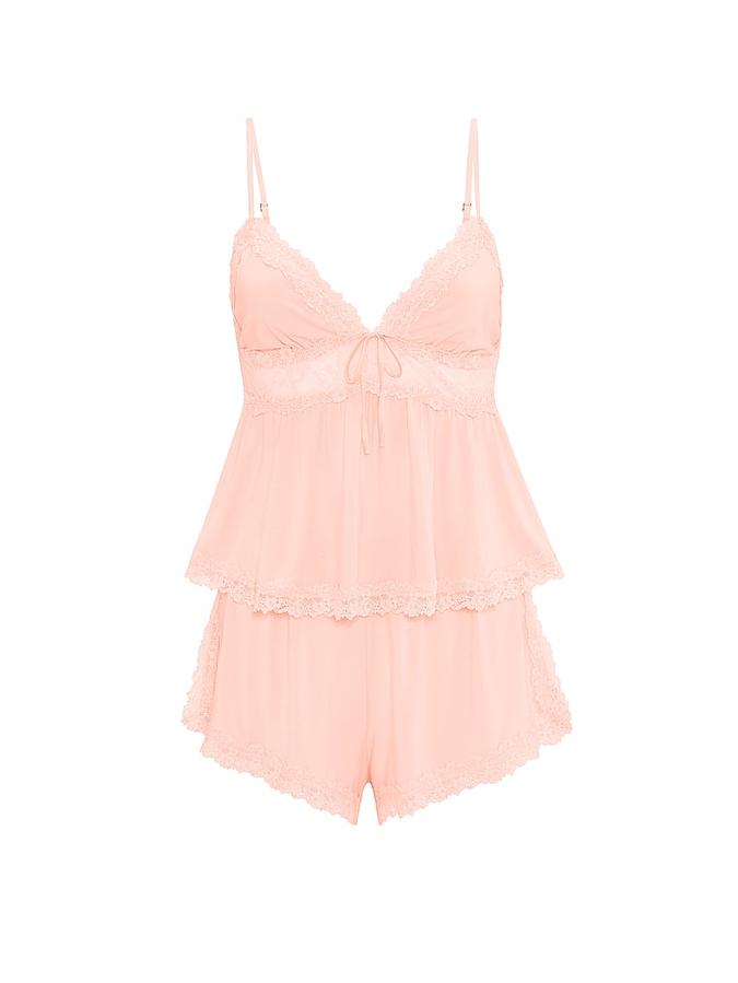 SoSoft? Modal Lace-Trim Cami & Shorts Set image number 2