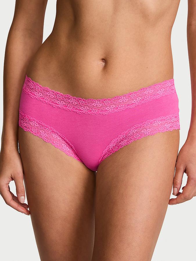 Cotton Lace-Trim Cheeky Panty