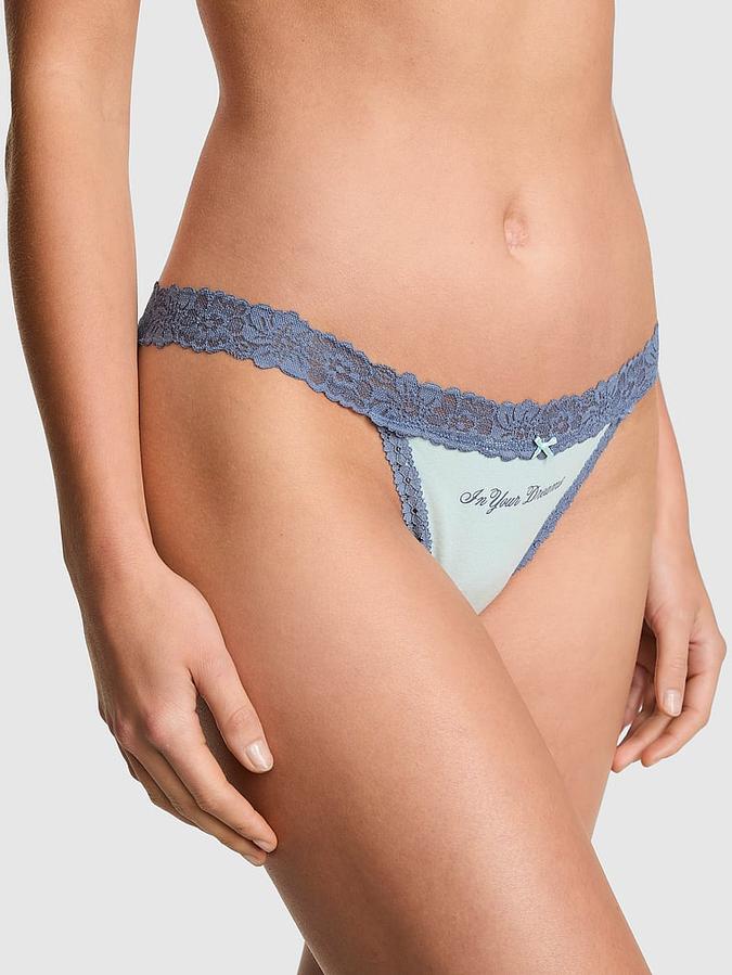 Cotton Lace-Trim Bikini Panty