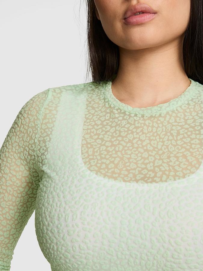 Base Leopard Mesh Long- Sleeve Tee image number 3
