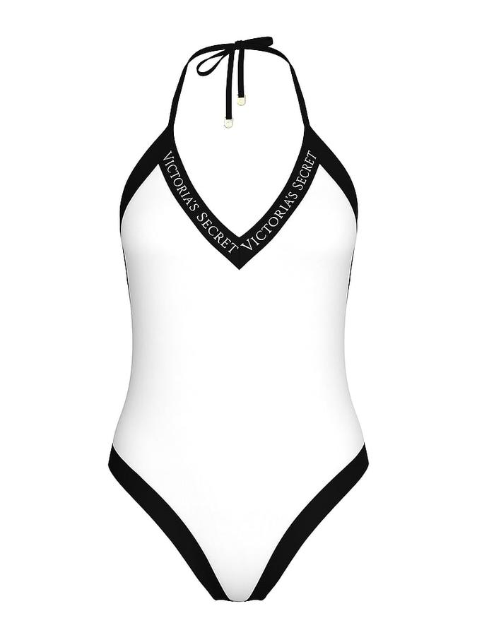 VS Iconic Logo Plunge One-Piece Swimsuit image number 2