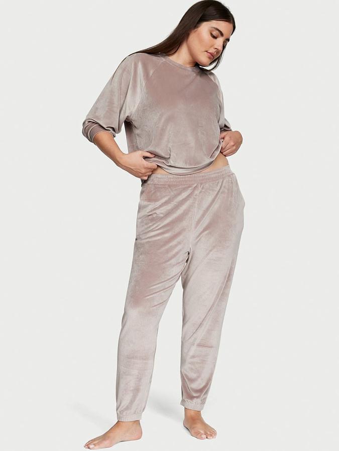 Velour Ribbed Lounge Pants image number 0