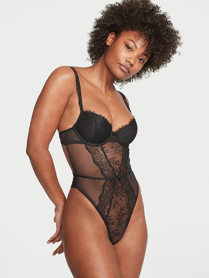 Lightly Lined Demi Lace Teddy image number 0