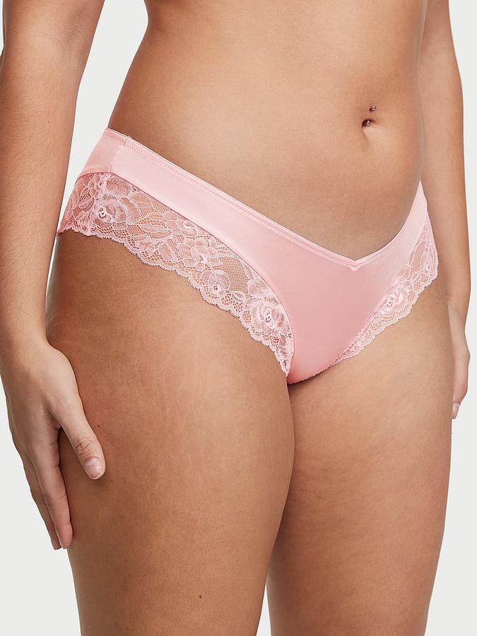 Rose Lace-Trim High-Leg Cheeky Panty image number 0