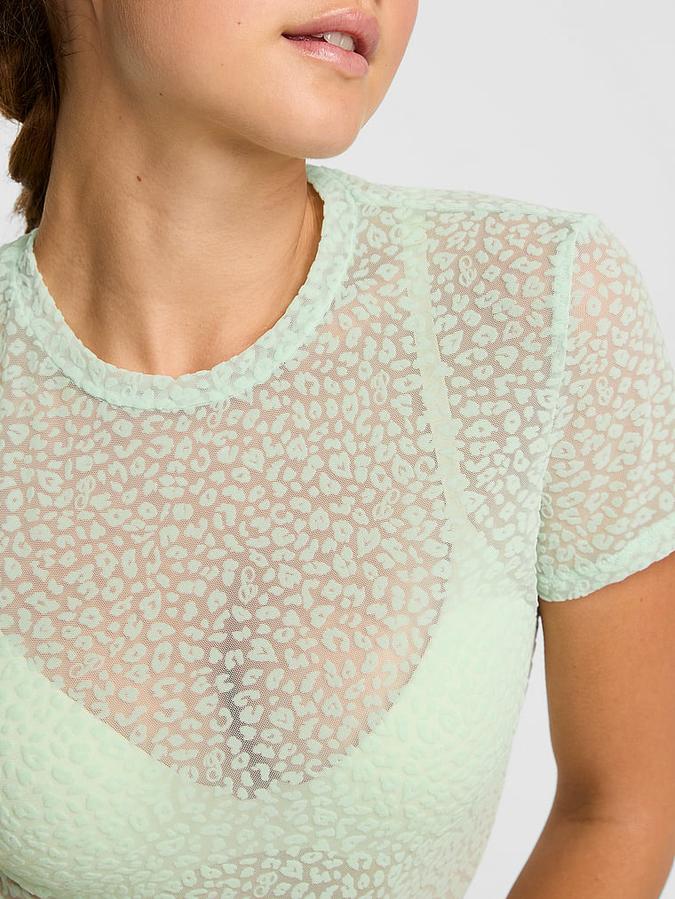 Base Leopard Mesh Short- Sleeve Tee image number 3