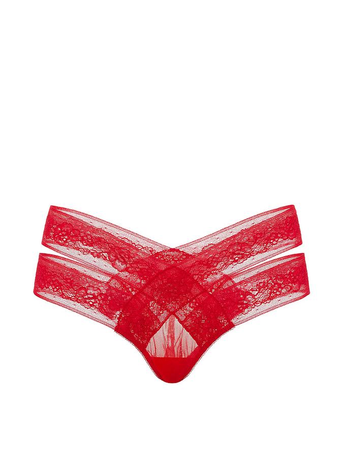 Rose Lace Strappy Cut-Out Cheeky Panty image number 2