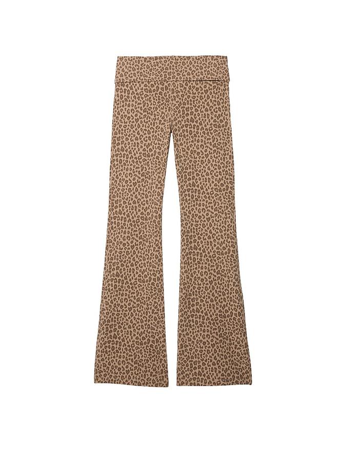 All-Day Cotton Foldover Flare Leggings image number 3