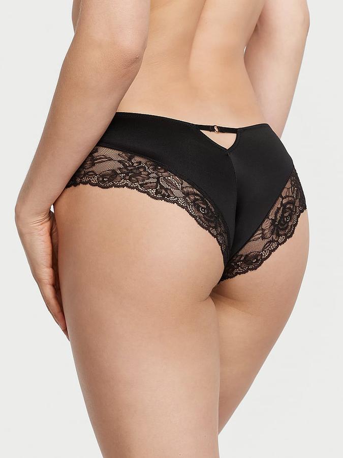 Rose Lace-Trim High-Leg Cheeky Panty