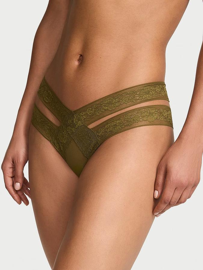 Rose Lace Strappy Cut-Out Cheeky Panty