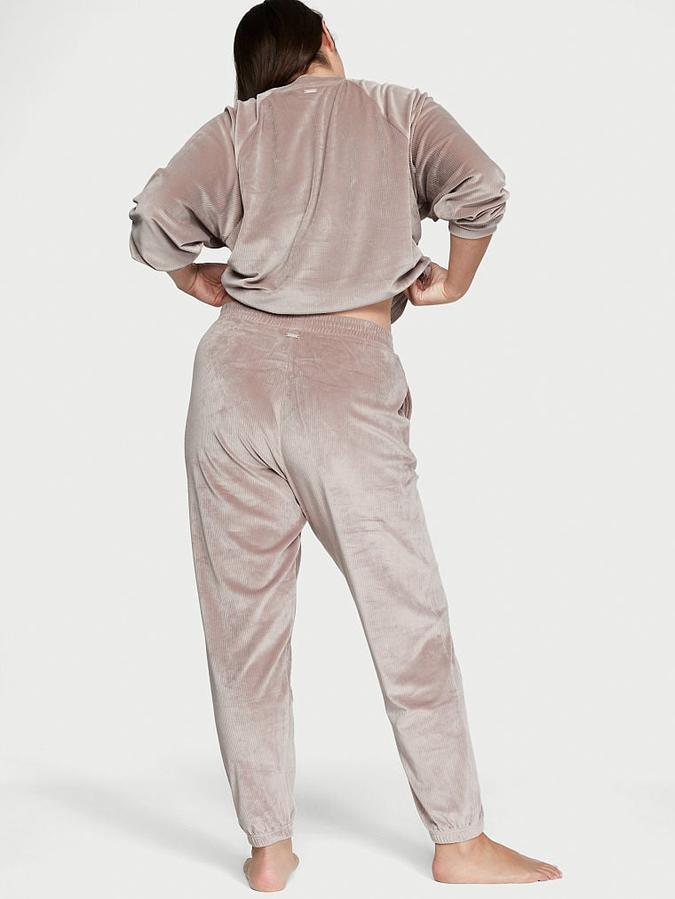 Velour Ribbed Lounge Pants image number 1