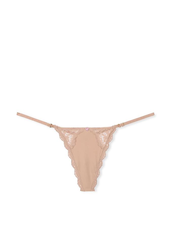 Lace-Trim Adjustable V-String Panty image number 1