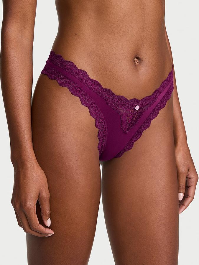 Lace-Trim Brazilian Panty