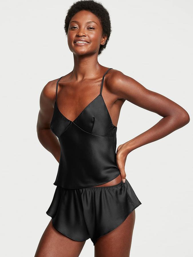 Satin Open-Back Cami Set image number 0