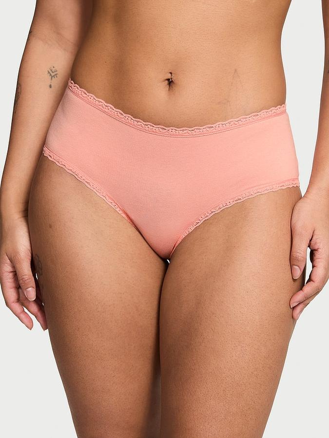 Cotton Lace-Waist Cheeky Panty
