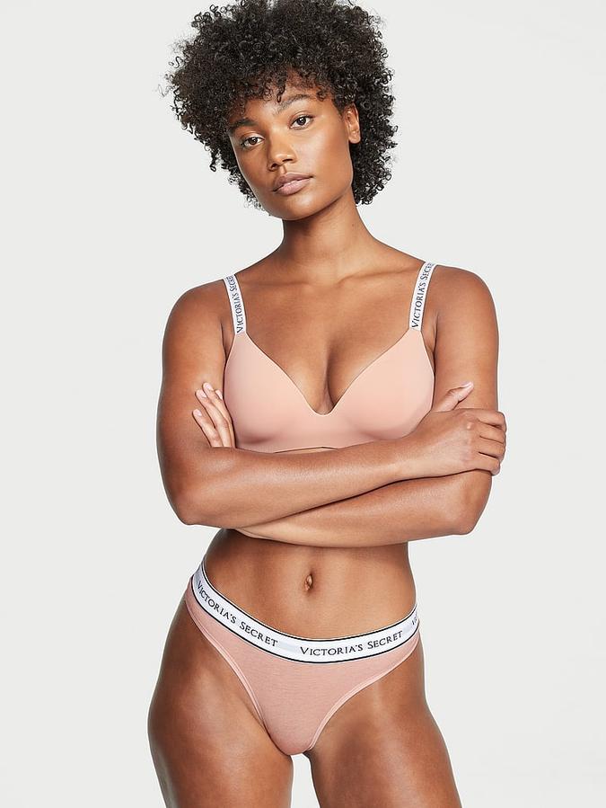 Logo Cotton Thong Panty image number 0