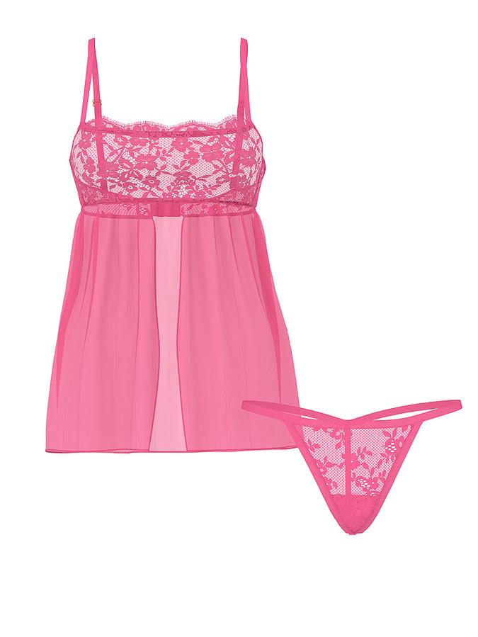 Dare to Dream Lace Pleated Babydoll Set image number 2