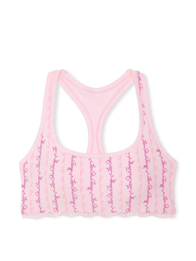 PINK x LoveShackFancy Cotton Racerback Bralette image number 2