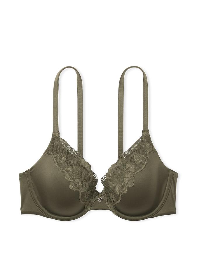 Lightly Lined Lace-Trim Full-Coverage Bra image number 0