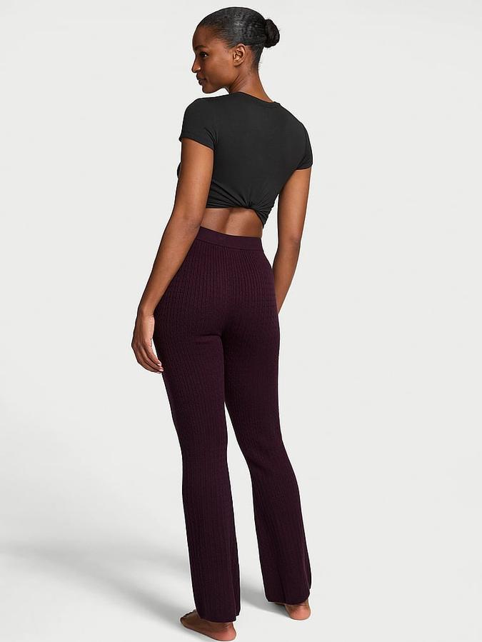 Luxe Cable-Knit Flare Lounge Pants