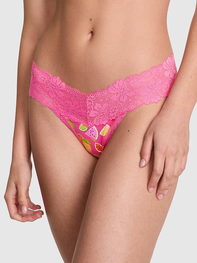 Wink Lace-Trim Thong Panty image number 0